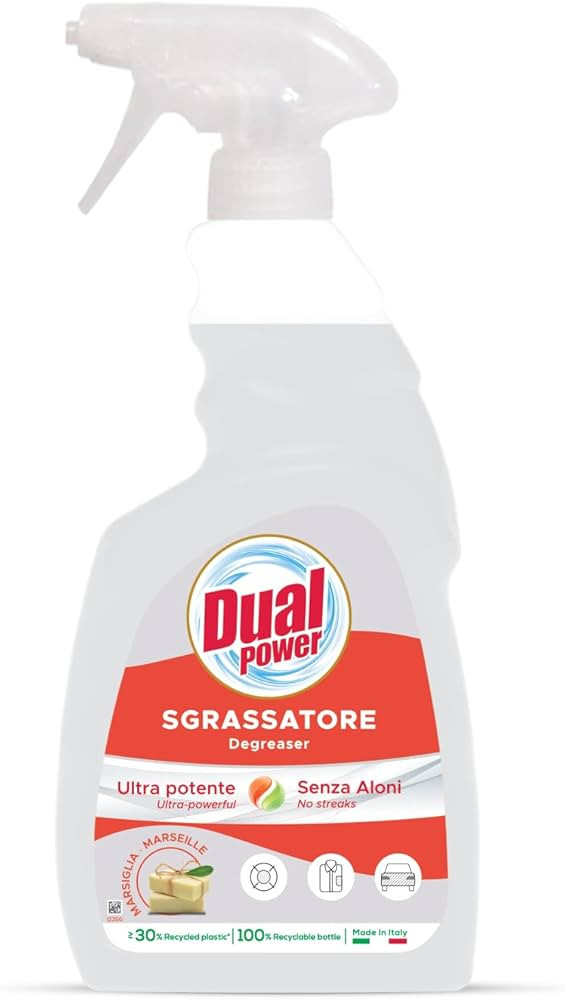 Засіб для видалення Жиру Універсальний Спрей Dual Power Sgrassatore Degreaser Дуал Павер Ультрасила з Марсельким милом 750мл