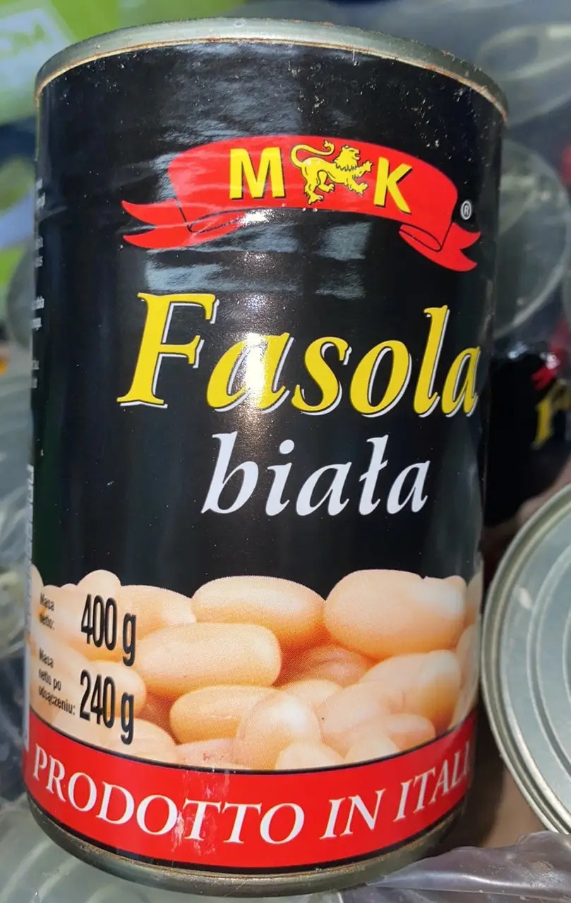Квасоля Боби консервовані M&K Fasola Biala Konserwowa White Beans МК Біла в власному соці ЄвроБанка 400г