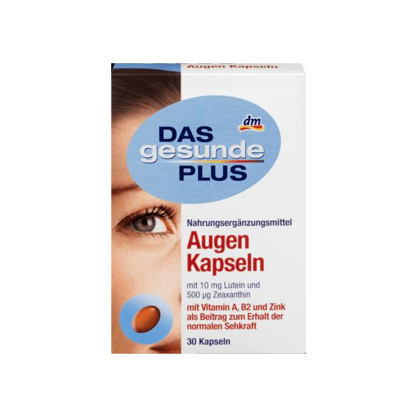 Вітамінний комплекс для зору DAS gesunde PLUS augen kapseln Vitamin A B2 zink 30шт