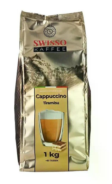 Капучіно розчинний Swisso cappuchino Tiramisu Instant KaffeeGetrank Coffee Свіссо крем Тірамісу 80порцій Пакет 1кг