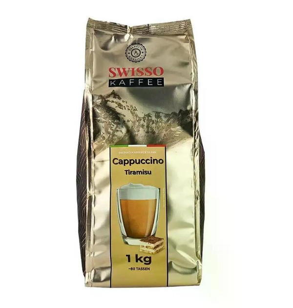 Капучіно розчинний Swisso cappuchino Tiramisu Instant KaffeeGetrank Coffee Свіссо крем Тірамісу 80порцій Пакет 1кг