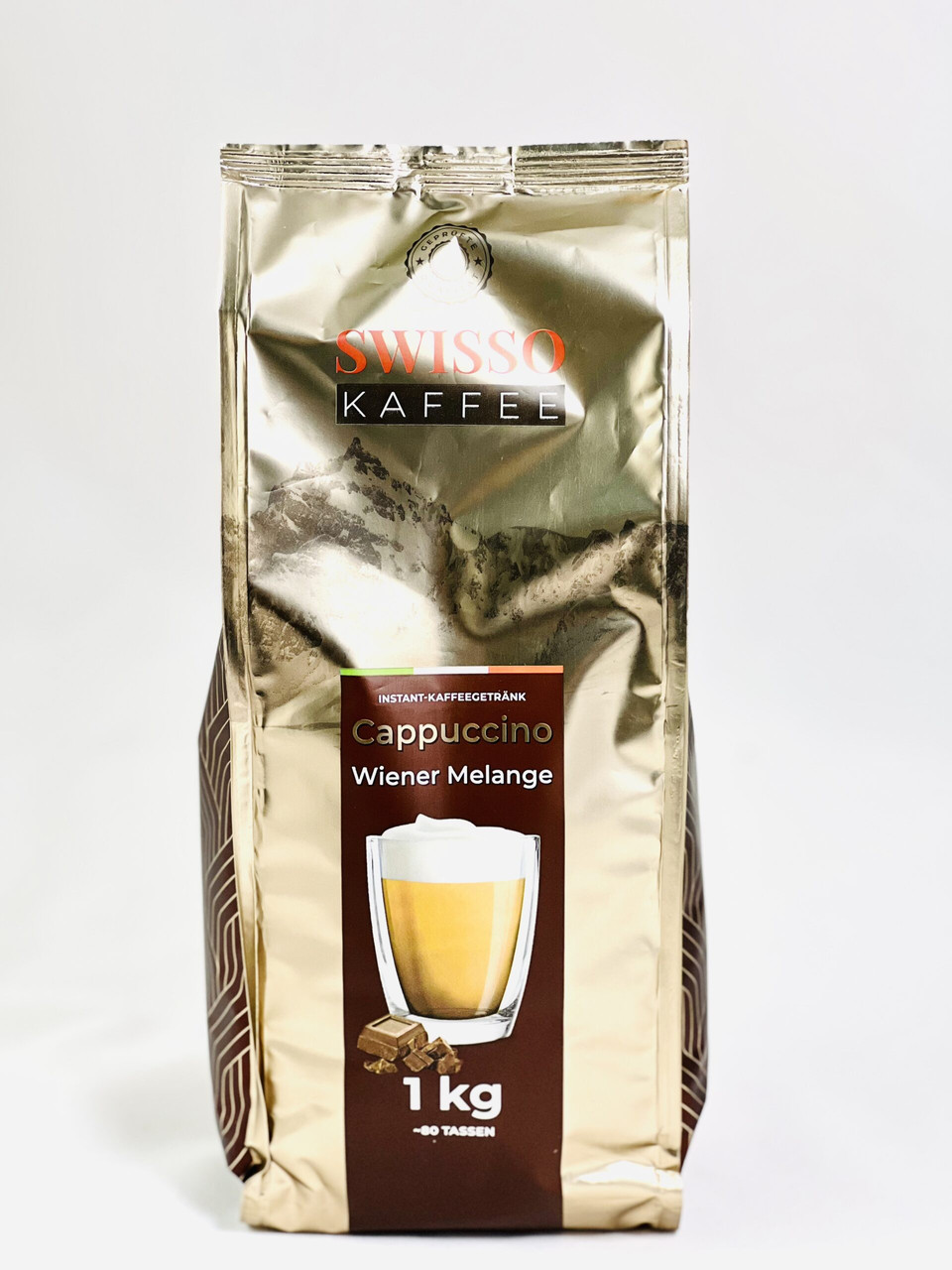 Капучіно розчинний Swisso cappuchino Weiner Melange Instant KaffeeGetrank Coffee Свіссо крем Меланж 80порцій Пакет 1кг