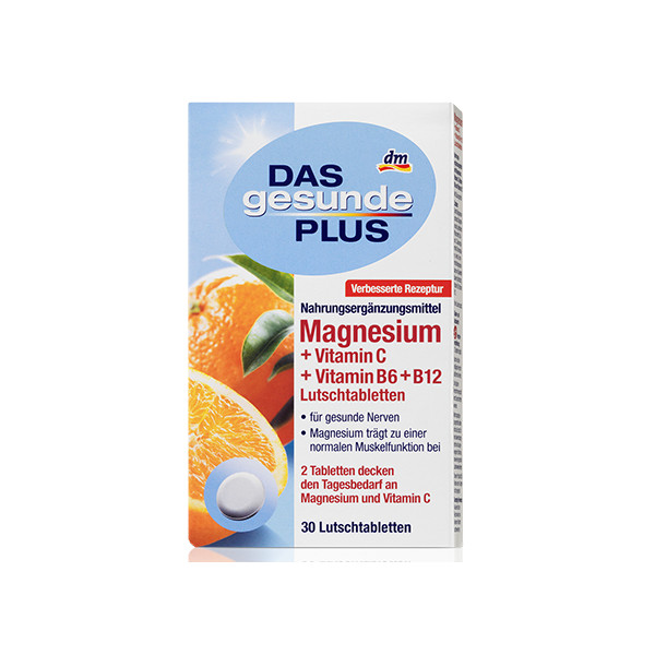 Вітаміни DAS gesunde PLUS Magnesium Vitamin C B6 B12 30шт