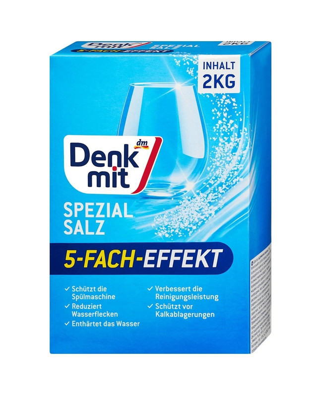 Сіль для посудомийних машин DenkMit Spezial Salz 5 FACH Effekt ДенкМіт гранули 2кг