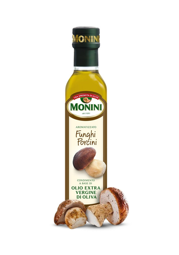 Оливкова олія Ароматизована приправа Monini Funghi Porcini Extra Vergine Olio di Oliva Моніні холодний віджим Білі Гриби 250мл