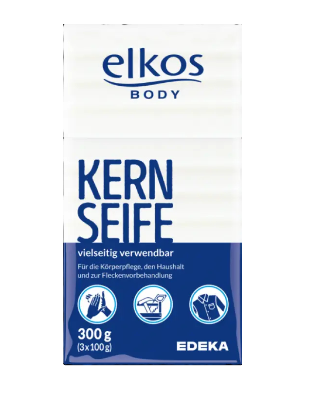 Мило Господарське Універсальне Edeka Elkos body Kern Seife vielseitig Verwendbar Едека від плям та бруду Кускове 3шт 300г