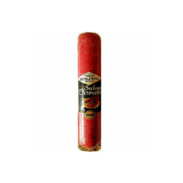 Ковбаса Салямі сирокопчена Siciliana Notte Salame Dorato Сицилійська ніч Дорато свинина Палка 300г
