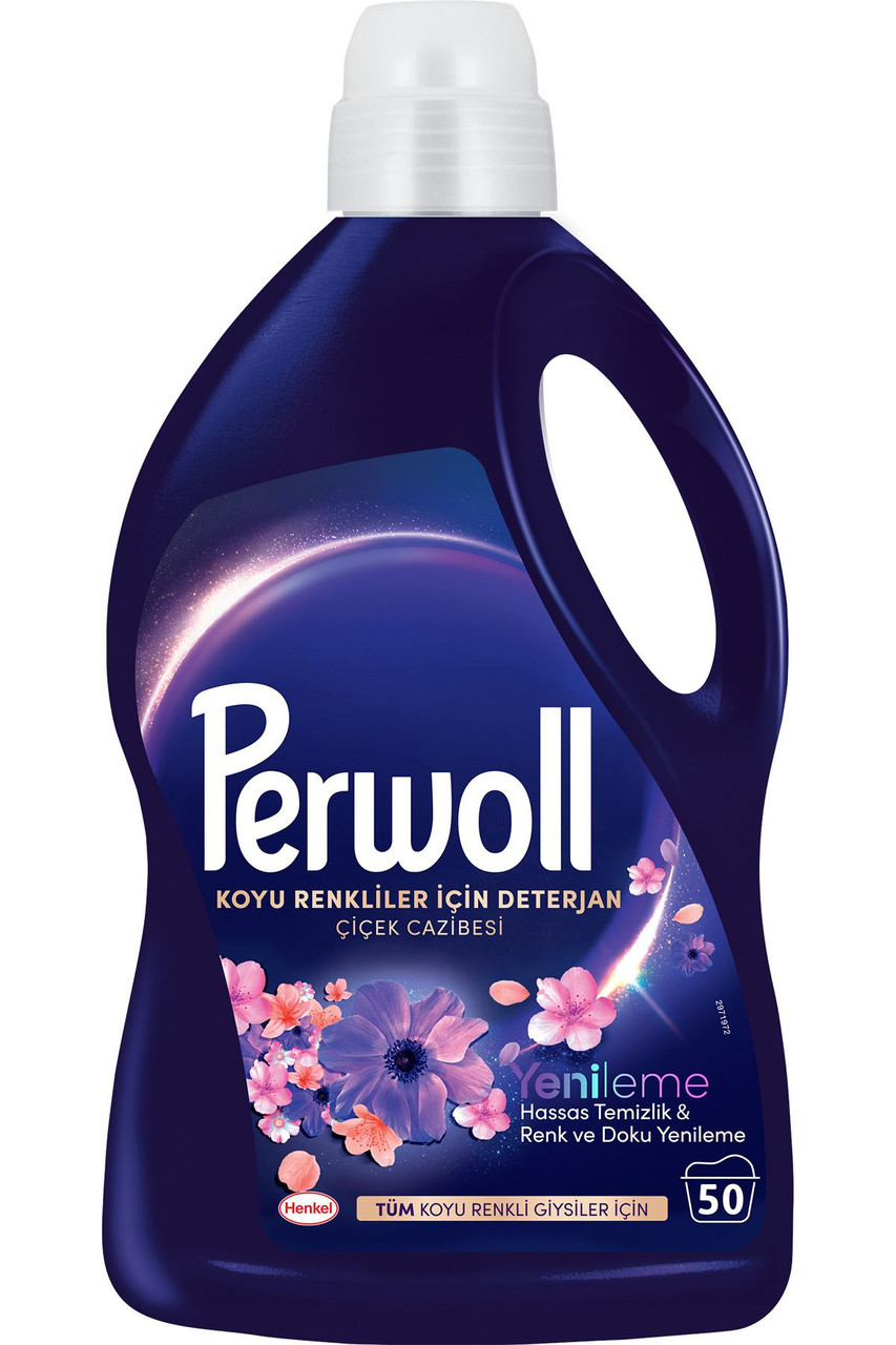 Гель для прання Чорних та темних тканин Perwoll Black Detergent Renew Dark Bloom Перволь Відновлення Кольорів 50прань 2750мл
