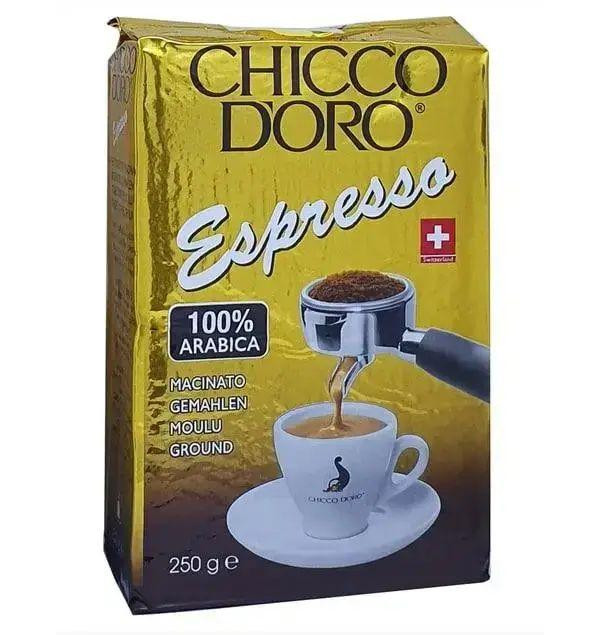 Кава мелена Chicco d'Oro Espresso Ground 100% Arabica Чікко Доро еспрессо Арабіка Вакуум Брікет 250г