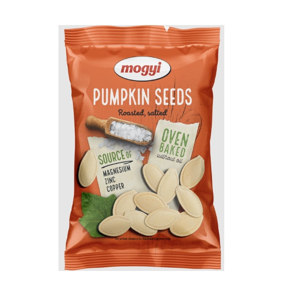 Насіння Гарбуза Біле Mogyi Pumpkin Seeds Roasted Salted Модьі з сіллю Смажене без масла вакуум Пакет 50г