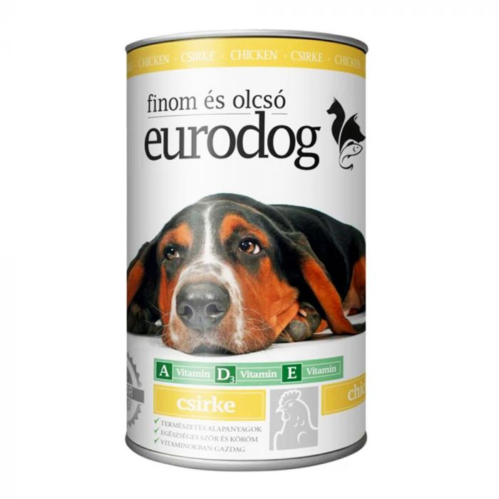 Вологий корм для собак EuroDog у соусі з куркою 1240г