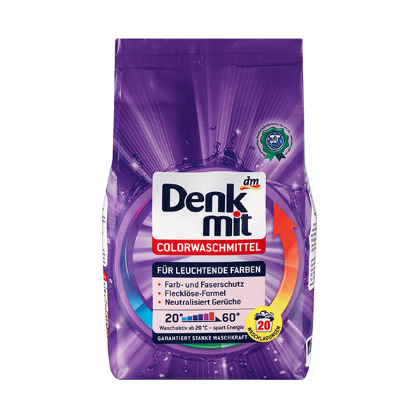 Пральний порошок для кольорової білизни Denkmit Colorvollwaschmittel Active-Schutz активний захист 1350г