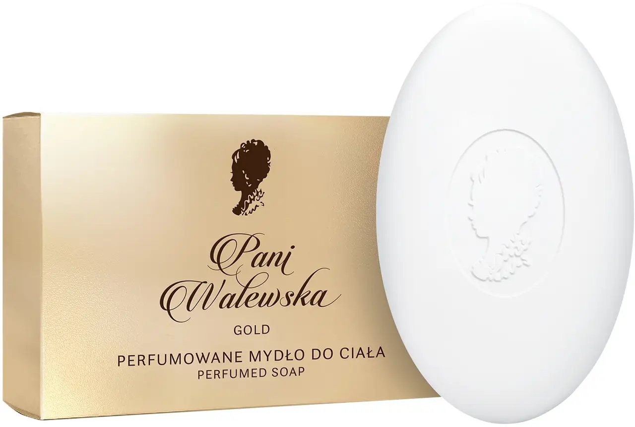 Парфумоване крем-мило для Тіла Pani Walewska Gold Пані Валевська Голд кускове Коробка 100г