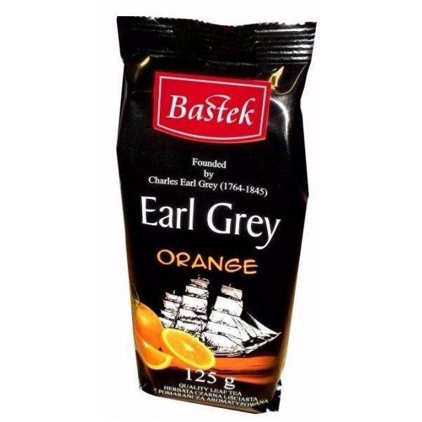 Чай великолистовий чорний Bastek Earl Grey Orange з бергамотом і апельсином 125 г