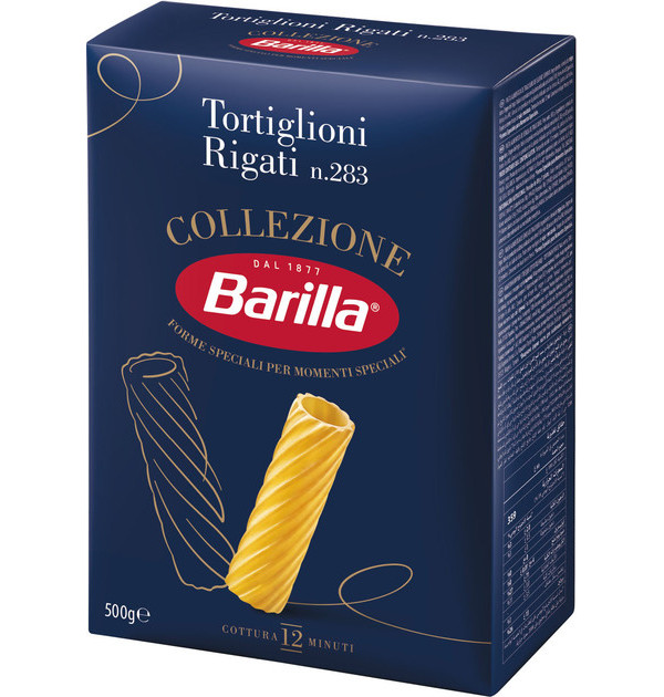 Макарони Тортильони №283 Barilla Collezione Tortiglioni Rigati Барілла Паста широкі спіральні Трубочки Колекція Альденте 500г