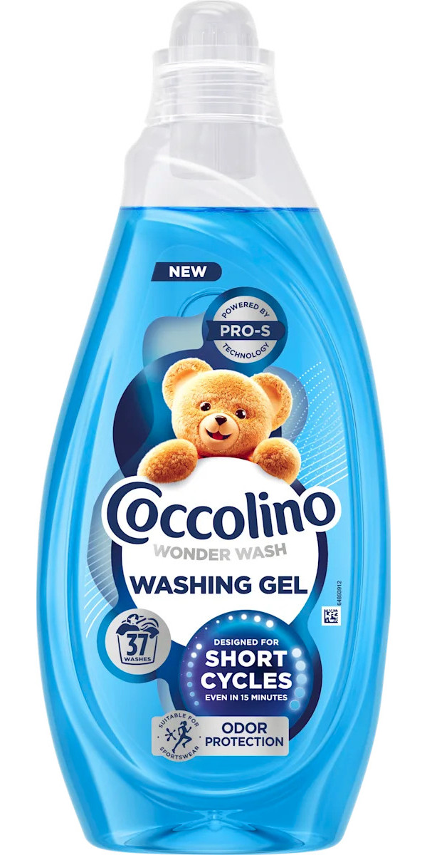 Гель для Швидкого прання Coccolino Wonder Washing Gel Short Cycles Pro-S Odor Protect Коколіно захист від Запахів 37прань 1480мл