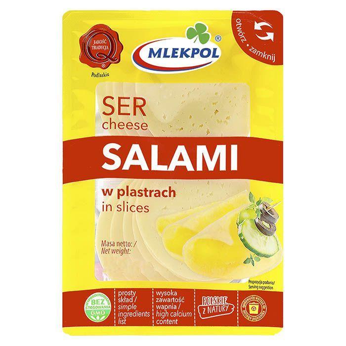 Сир Салямі нарізаний Бутербродний Mlekpol Ser Salami in slices Млекпол кругла нарізка Слайси Блістер 400г