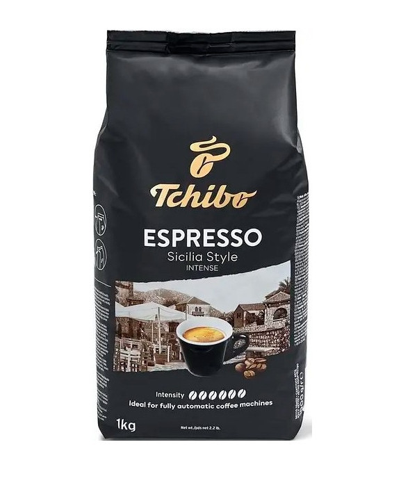 Кава в зернах для Кавомашин Tchibo Espresso Sicilia style ideal Coffee Machines Intense Чібо Сіцилія Еспресо Арабіка Темна 1000г