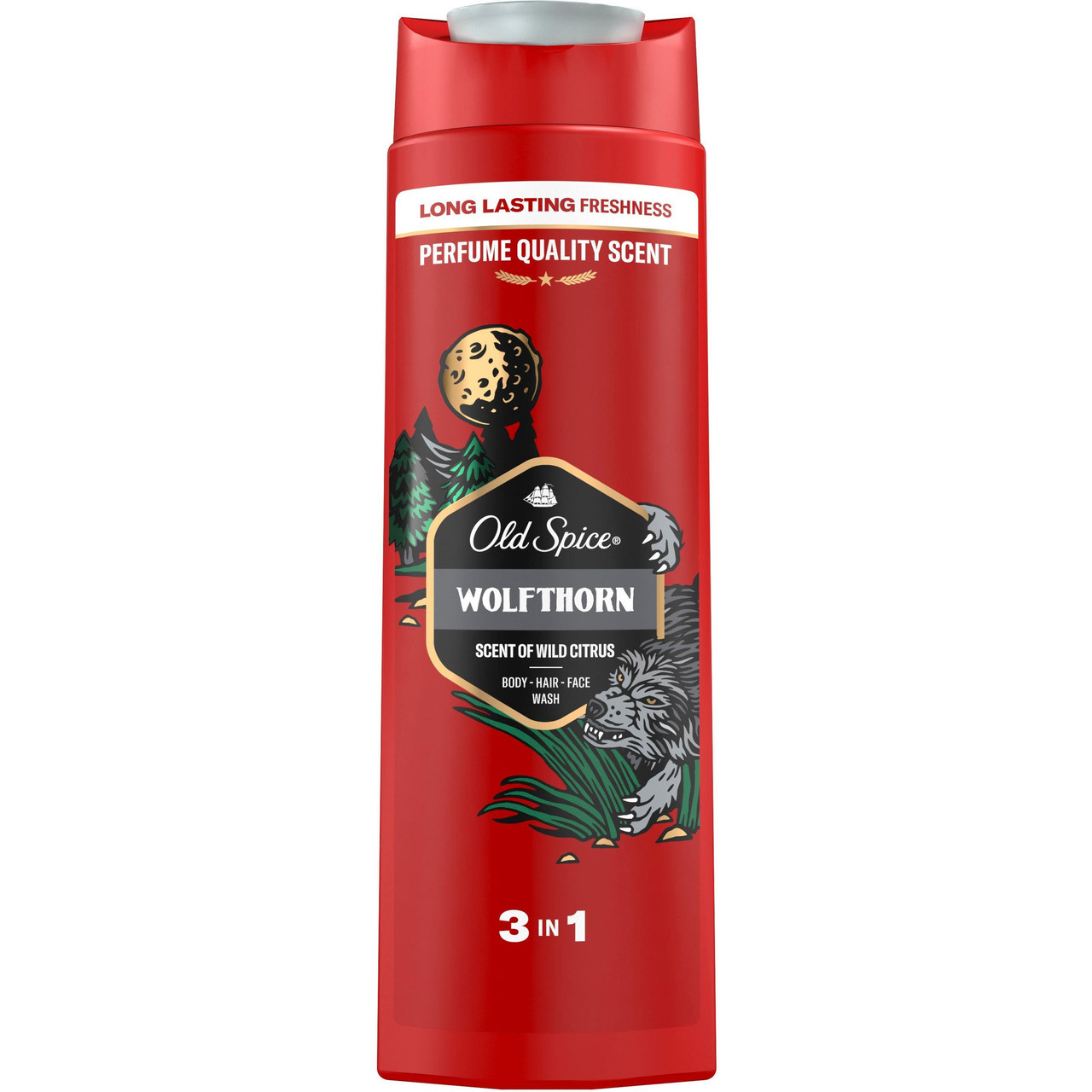 Гель для Душу 3в1 Чоловічий Old Spice Wolfthorn Long Lasting Fresh Wild Citrus ОлдСпайс Вольфторн Аромат Диких цитрусових 400мл