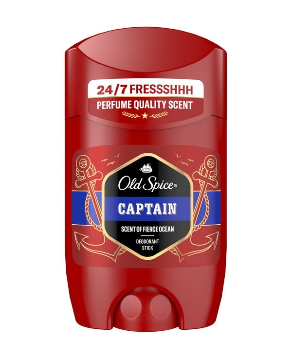 Дезодорант-стік Чоловічий Old Spice Captain Scent Fierce Ocean Deodorant Stick 24/7h Freshness Олд Спайс Капітан Океан 50г