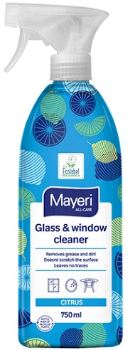 Засіб для чищення Скла Універсал Спрей Mayeri All Care Ecolabel Glass&Windows Cleaner Citrus Маері для Вікон Дзеркал Лимон 750мл