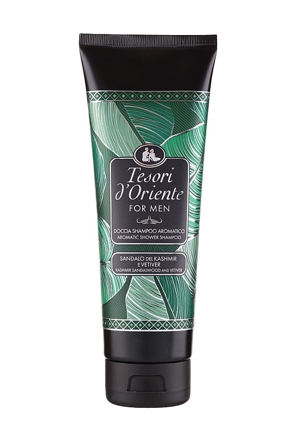 Шампунь для душу Чоловічий Ароматичний Tesori d`Oriente For MEN Aromatic Shower Shampoo Тесорі Сандал Кашемір Ветівер 250мл