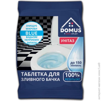Таблетка в Бачок для чищення та дезинфекції Унітазів Domus Pods Blue Домус блок з Ароматизацією 150змивань 50г