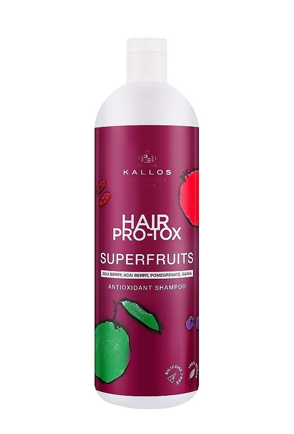 Шампунь для волосся Антиоксидантна дія Kallos Cosmetics Hair Pro-tox Shampoo Antioxidant SuperFruits Каллош екстракт Фруктів 1л