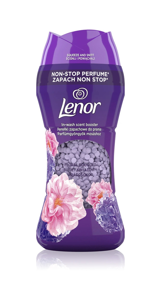 Кондиціонер для прання Парфумований Гранули Lenor Non-stop Perfume Floral Bouquet Ленор ароматичні Перлини Букет Квітів Тубус 210г