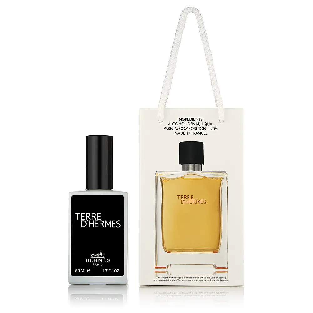Парфумована вода Чоловіча Подарунок Hermes Paris Terre dHermes Гермес Земля Гермеса Для Чоловіків сумочка 50мл