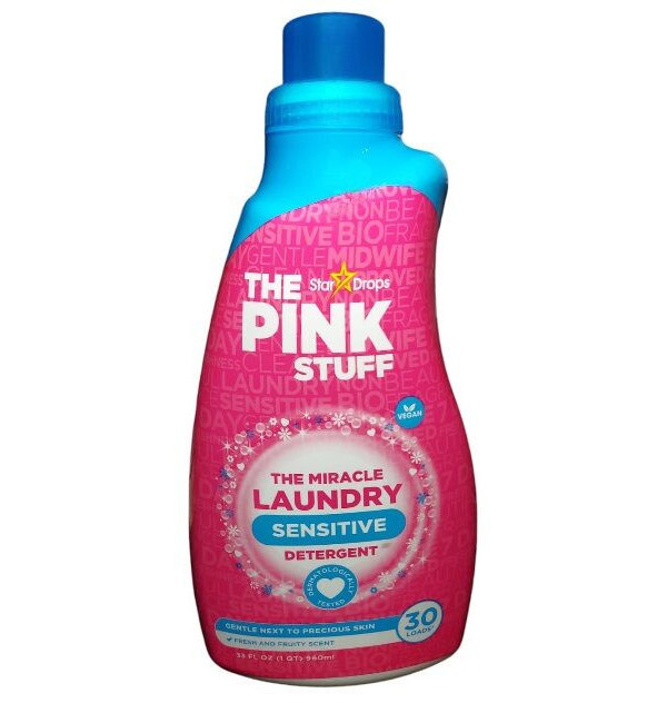 Гель для прання Універсальний Сенсітів The Pink Stuff Miracle Laundry Detergent Sensitive Пінк для Чутливої шкіри 30прань 960мл