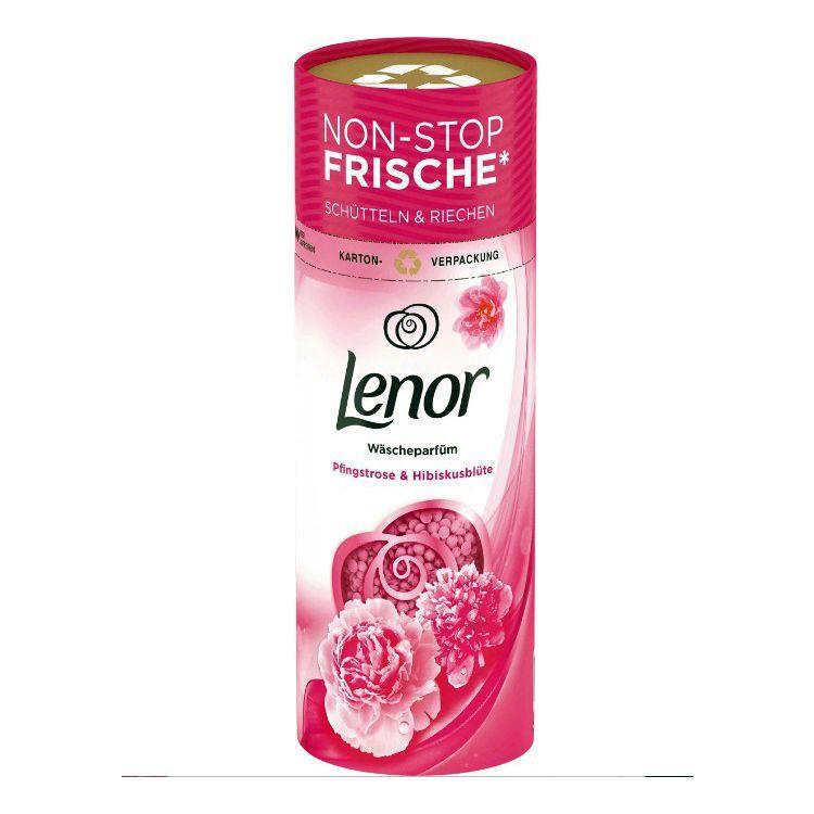 Ароматизатор для прання білизни в гранулах Lenor Unstoppables Schutteln&Riechen Pfingstrose Ленор Півонія Гібіскус Туба 160г