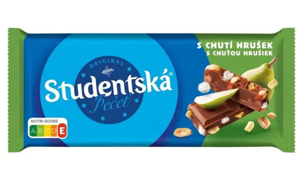 Шоколад Orion Studentska z Chuti Hrusek Оріон Студентска молочний із Грушею плитка 170г