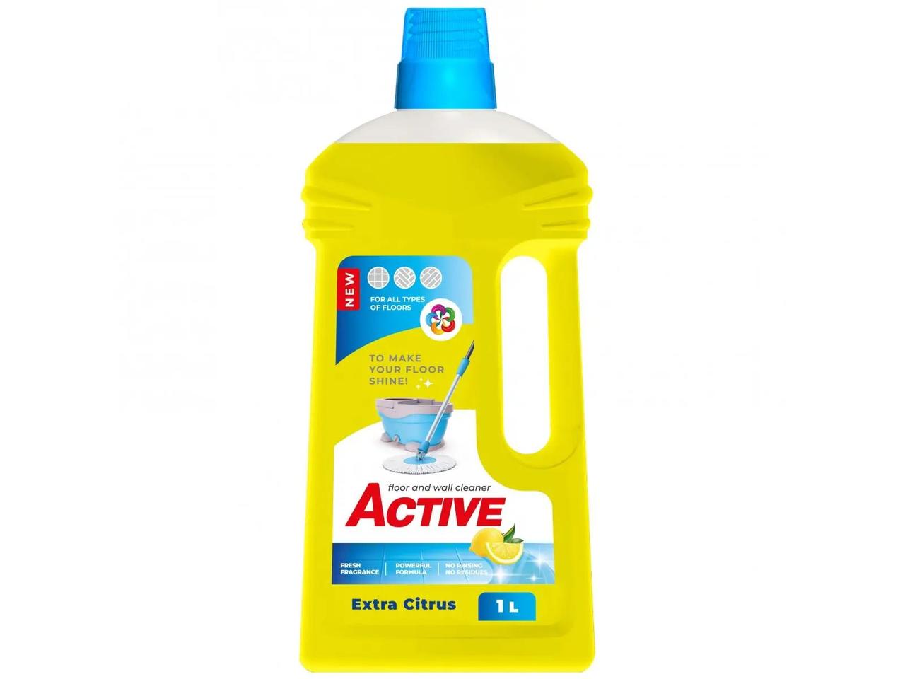 Засіб очисний для миття Підлог та Стін Active Floor&Wall Cleaner Extra Citrus Актів аромат Лимон Рідина Каністра 1000мл