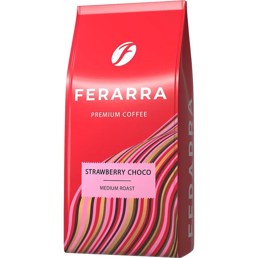 Кава в зернах Ferarra Strawberry Choco Medium Roast Premium Coffee Ферара 100% Арабіка аромат Полуничний шоколад Пакет 1000г
