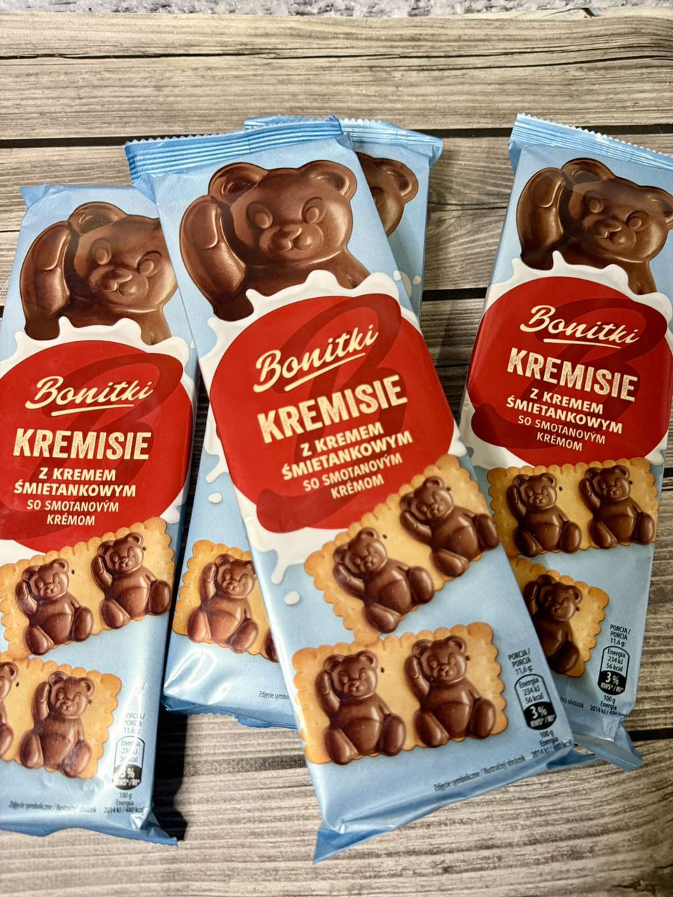 Печиво Ведмедики пісочне Bonitki Kremisie z Kremem Smietankowym Боніткі кремовки з вершковим кремом 12шт 116г