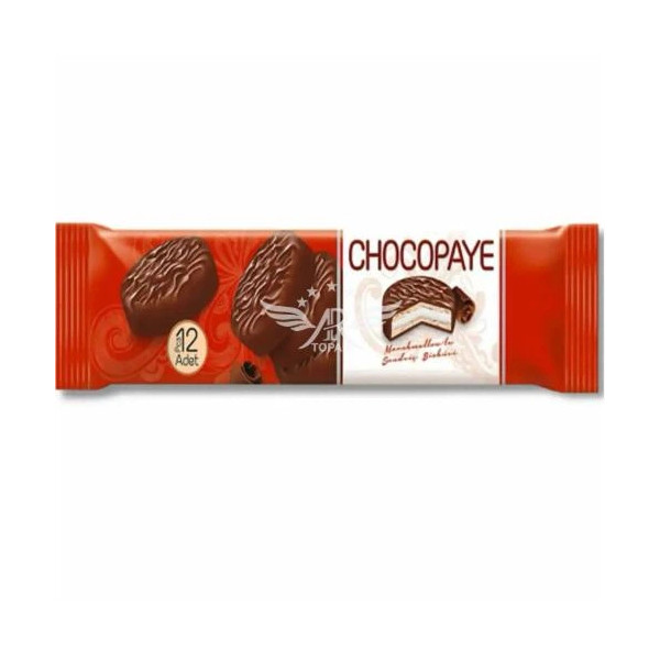Печиво бісквітне в шоколадній глазурі ChocoPaye Classic Red Шокопей класичні з молочним кремом та маршмеллоу 12шт 216г