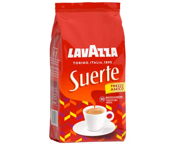 Кава в зернах Lavazza Suerte Prezzo Amico 10 Strong Ricco a Deciso Лавацца Сюерте Інтенсивний насичений смак 1000г