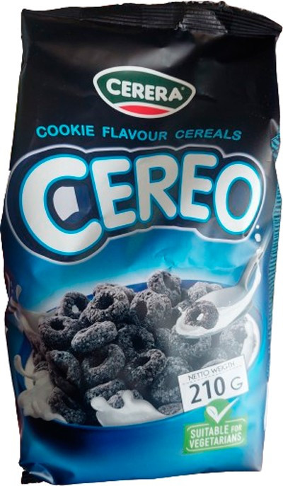 Сухий Сніданок Злаки хрумкі Кільця Cerera Cookie Flavour Cereals Hoops Oreo Церера з смаком печива Орео Пакет 210г