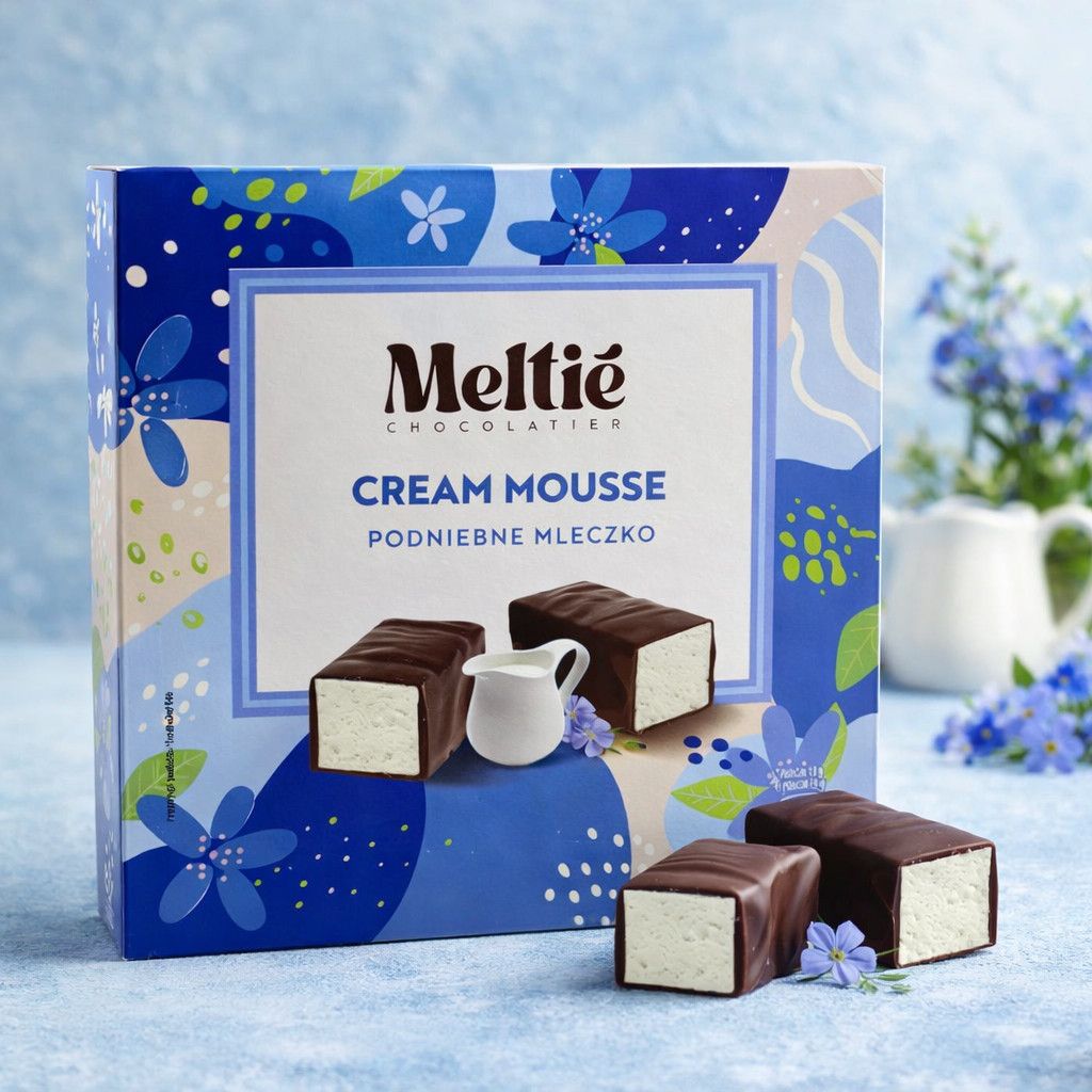 Шоколадні Цукерки Пташине молоко Meltie Cream Mousse Podniebne Mleszko Мелті кремовий Мус небесне Молочко Коробка 380г