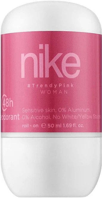 Дезодорант Шариковий Nike Woman Trandy Pink 48H Deodorant Sensitive Roll‑On Найк Модний Пінк без алюмінію Ролл-Он Сенсітів 50мл