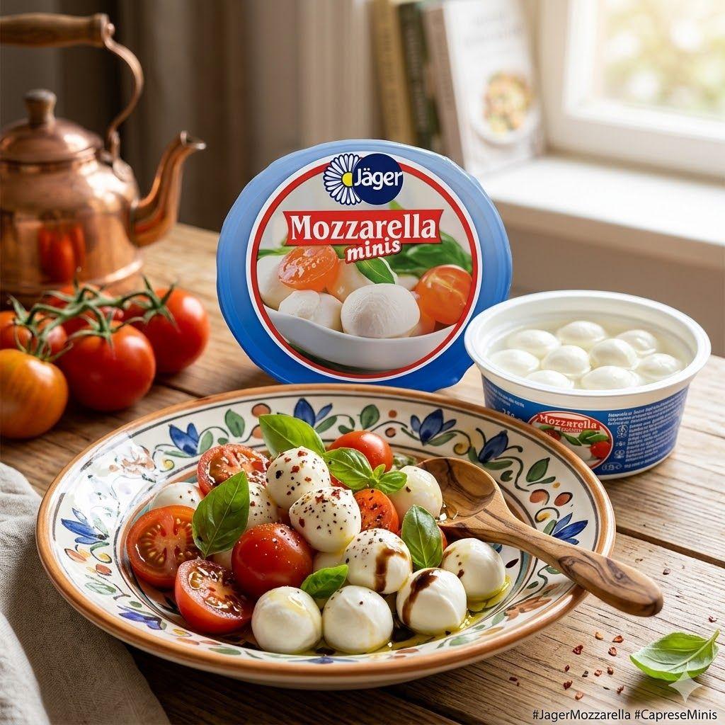 Сир Моцарелла Бокончіні Коровячий Jager Mozzarella Minis Bocconcini Ягер міні Кульки в розсолі Вершковий смак Стакан 125г