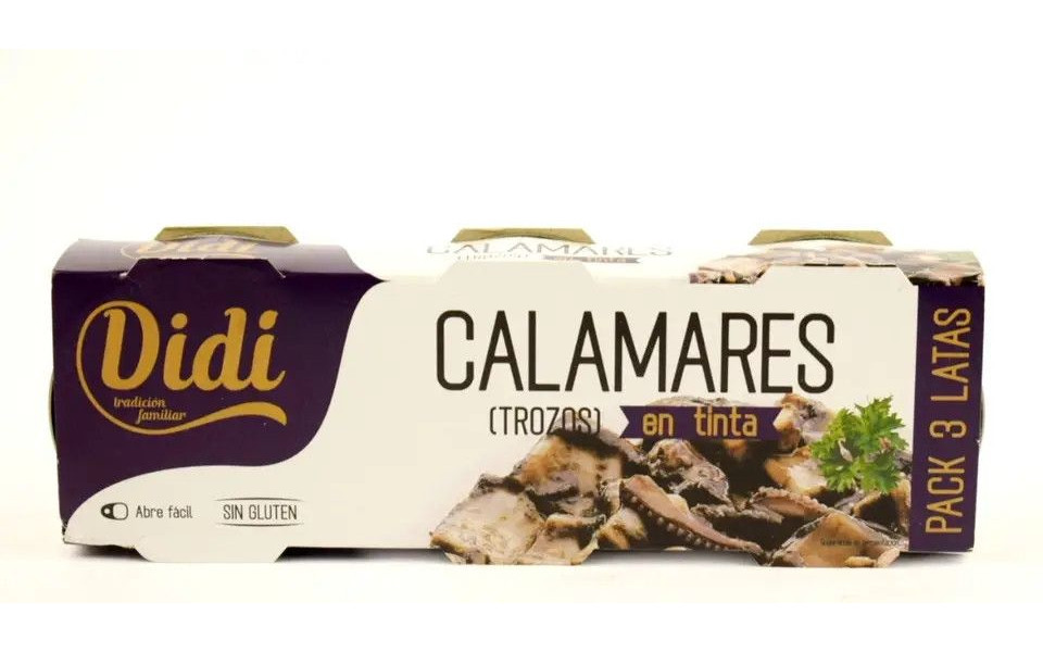Кальмари морські у власних Чорнилах Didi Calamares trozos en Tinta Діді мясо шматочки делікатесні Євробанка 3шт 240г