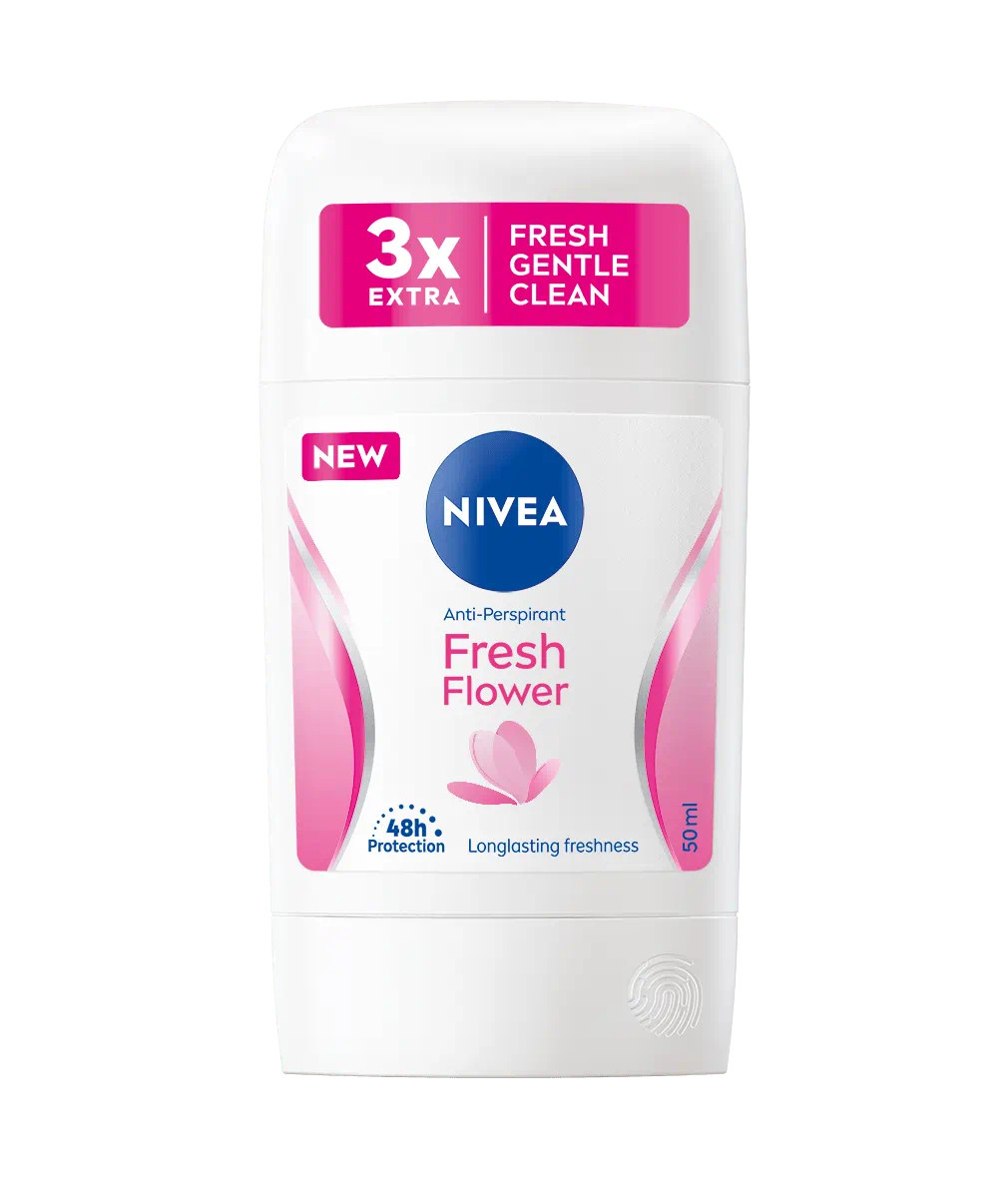 Антиперспірант Стік Nivea Fresh Flower AntiPerspirant 3x Extra Fresh Gentle Clean 48h Longlasting Нівеа кристал Свіжі Квіти 50мл