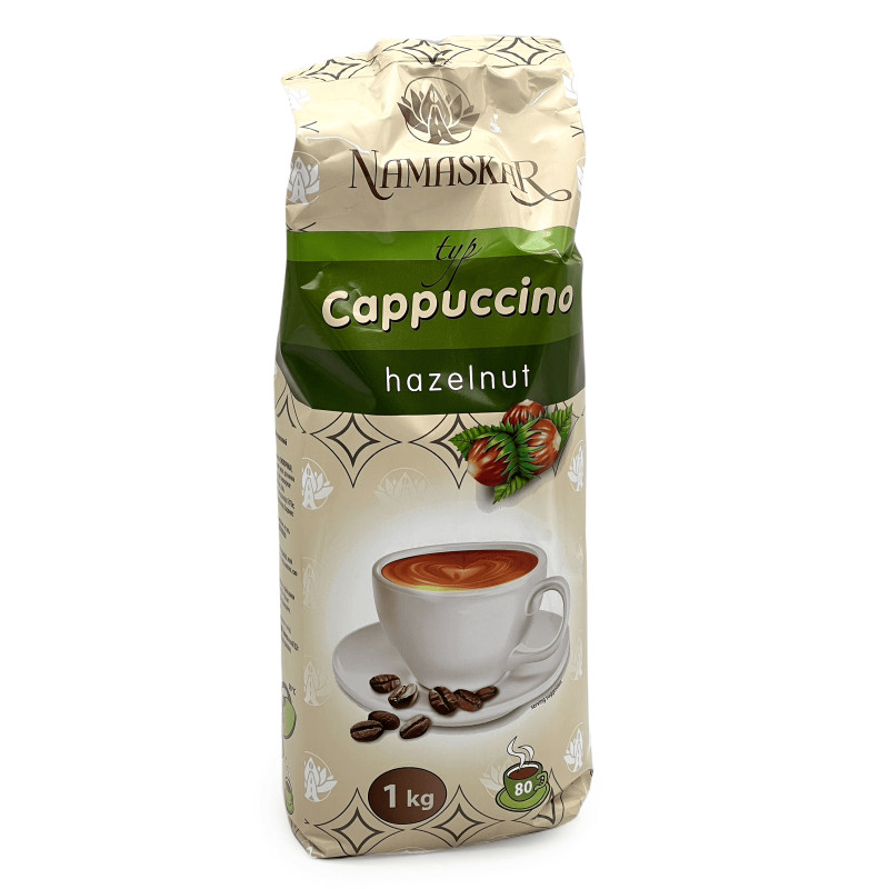 Напій Капучино розчинний Namaskar Cappuccino typ Hazelnut Намаскар горіхово-кавовий смак вакуум Пакет 80порцій 1000г