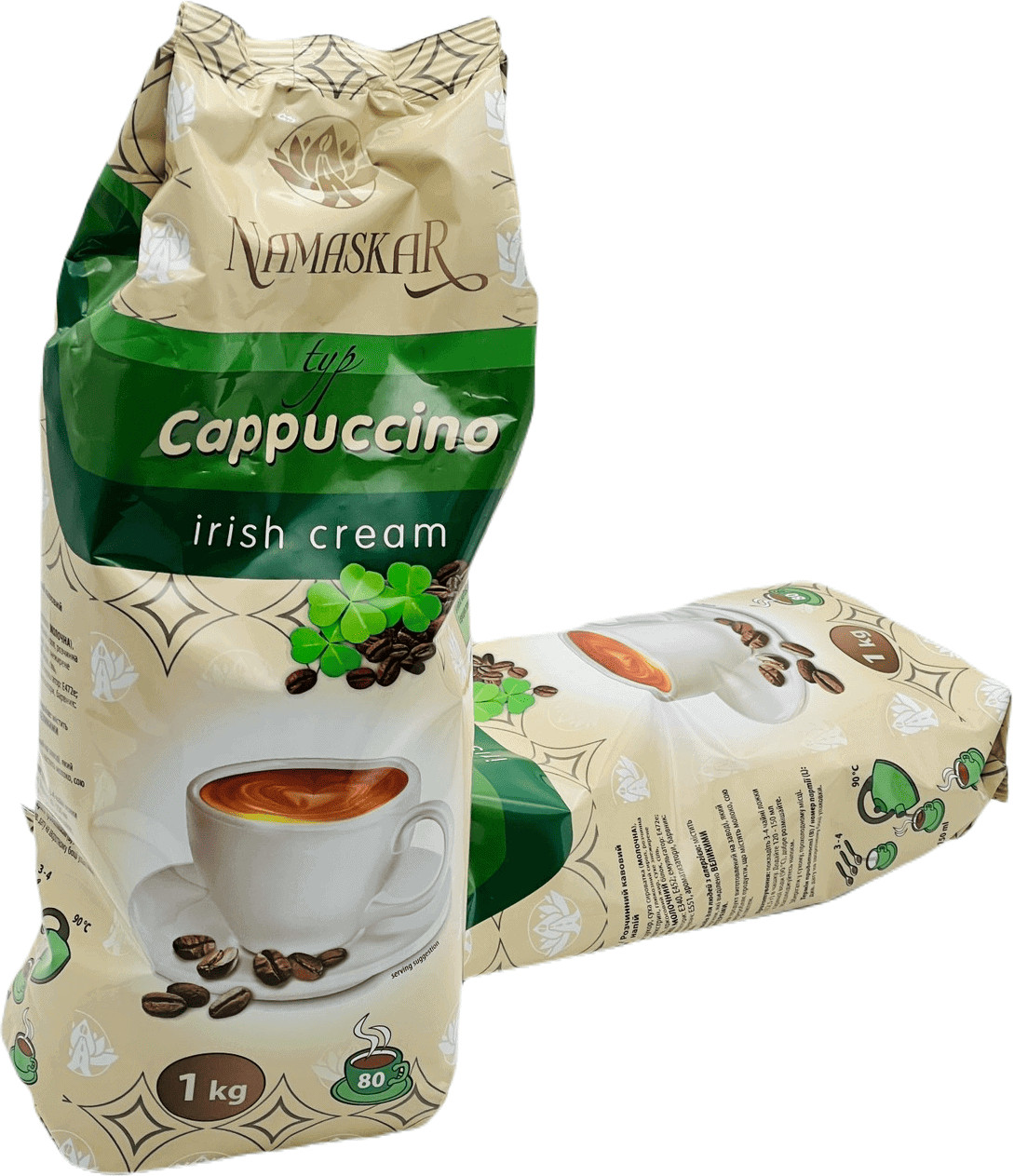 Напій Капучино розчинний Namaskar Cappuccino typ Irish Cream Намаскар смак Ірландські вершки вакуум Пакет 80порцій 1000г