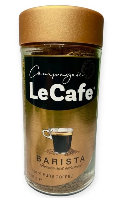 Кава розчинна LeCafe Barista Intense&Balanced 100% Pure Coffee Лекафе Баріста Гранули Склобанка 200г