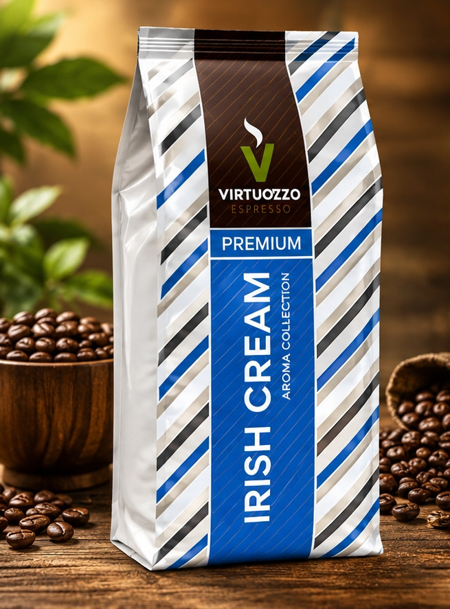 Кава зернова ароматизована Virtuozzo Espresso Premium Aroma Collection Irish Cream Віртуозо Ірландські вершки 1кг