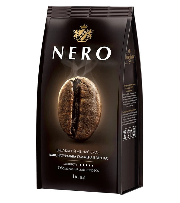 Кава в зернах Ambassador Nero Espresso Dark Roast Quality Coffe Амбассадор Неро Темна купаж Арабіки та Робусти 1кг
