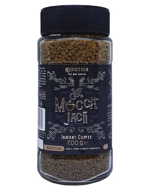 Кава розчинна Mocca Jack Addiction Instant coffee Robusta Мокка Джек Залежність в гранулах Робуста Скло 200г